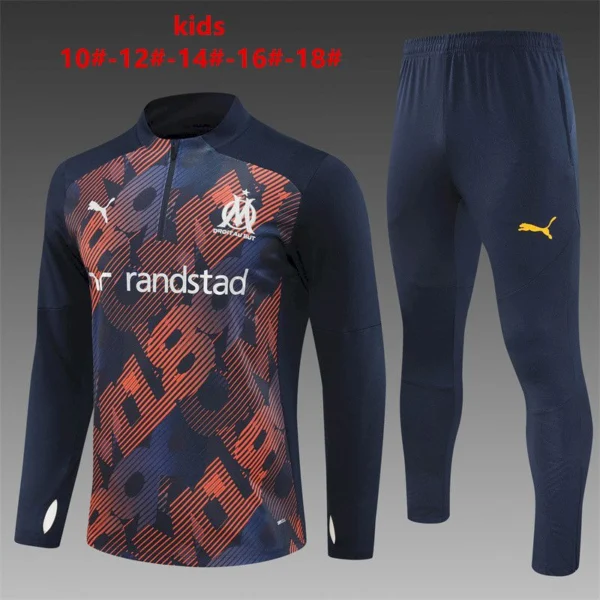 Conjunto de Treino Infantil Olympique de Marseille 2024/25 (Blusa Meio-Zíper + Calça) - Variação 2